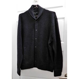 rag & bone Cardiff Bomber Cardigan Charcoal Black Snap Front sz L
